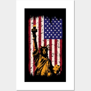 American Flag - Statue of Liberty Patriotic Posters and Art